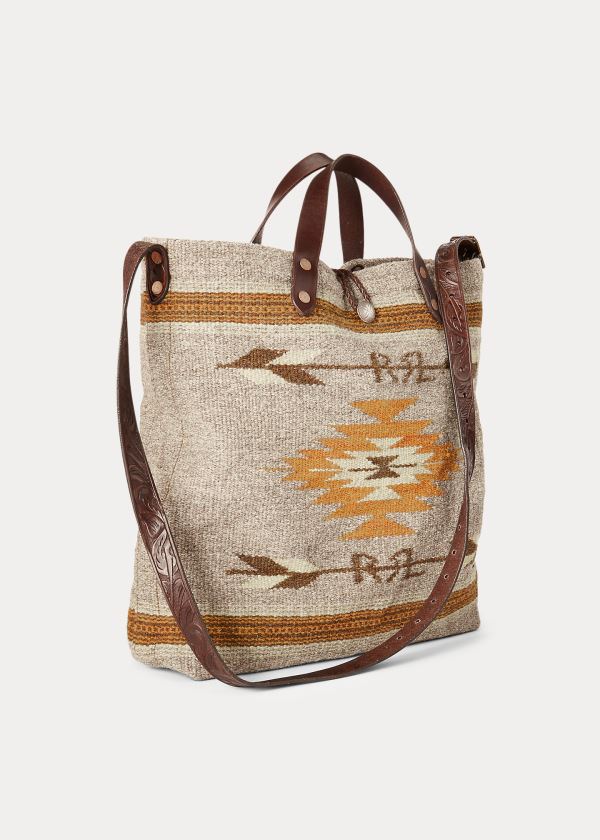 Bolsos De Mano Ralph Lauren Hombre Beige / Multicolor - Handwoven Southwestern - QBEJV1853